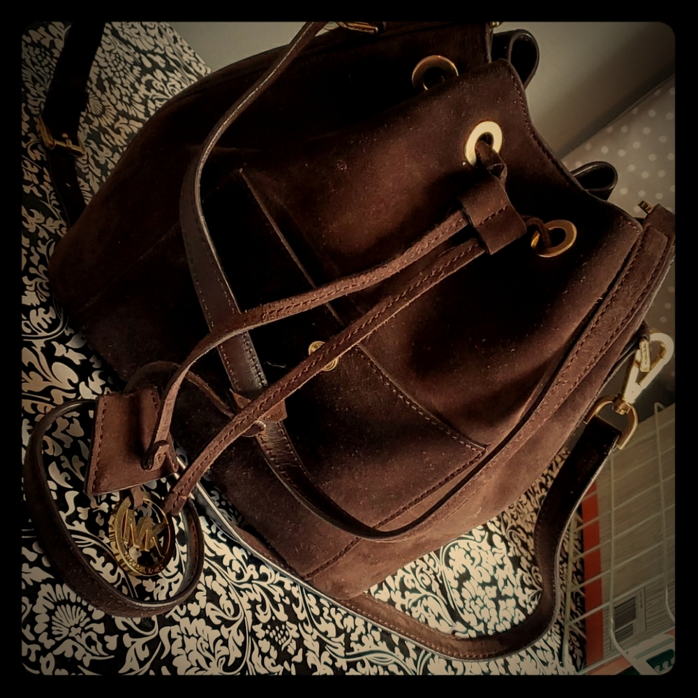 Michael Kors Brown Leather Bucket Hobo